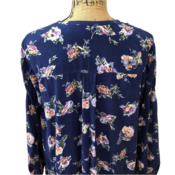 Umgee Navy Floral Boho Swing Dress/Tunic - Picture 7 of 9